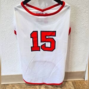 3/$20 Dog Basketball Football Jersey Shirt Large White Red #15